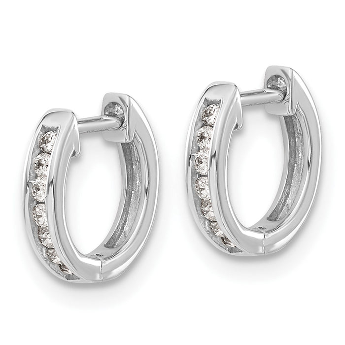 14k Diamond Hinged Hoop Earrings