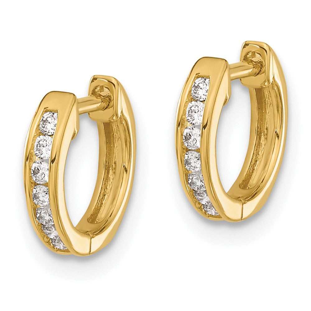 14k Diamond Hinged Hoop Earrings