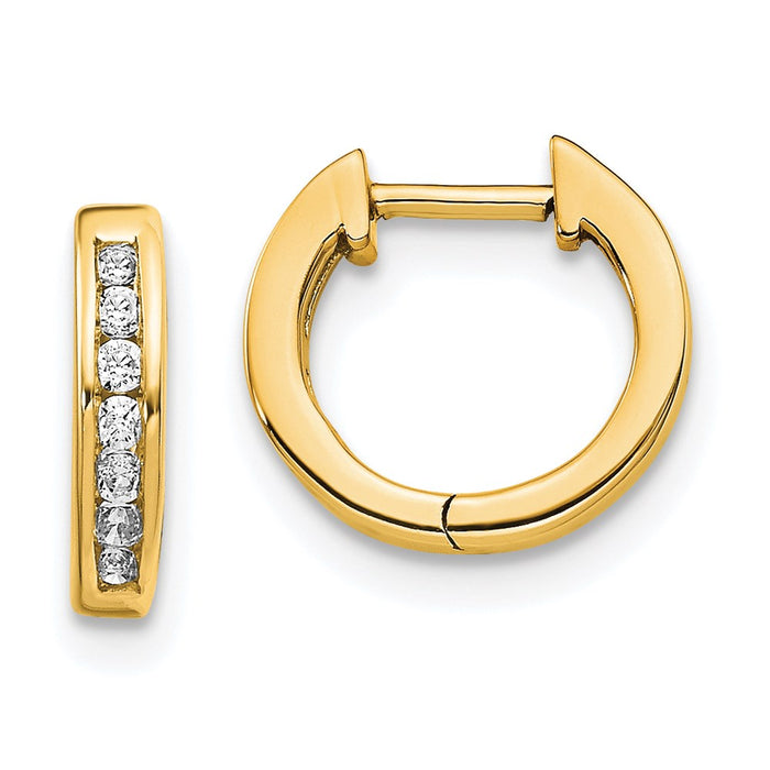 14k Diamond Hinged Hoop Earrings