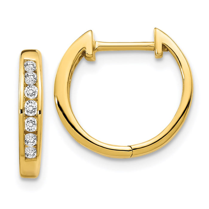 14k Diamond Hinged Hoop Earrings