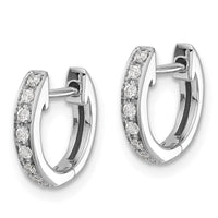 Thumbnail for 14k White Gold Diamond Hinged Hoop Earrings