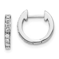 Thumbnail for 14k White Gold Diamond Hinged Hoop Earrings