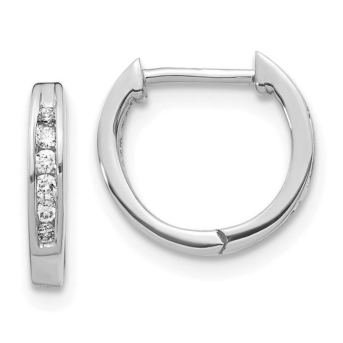 14k Diamond Hinged Hoop Earrings