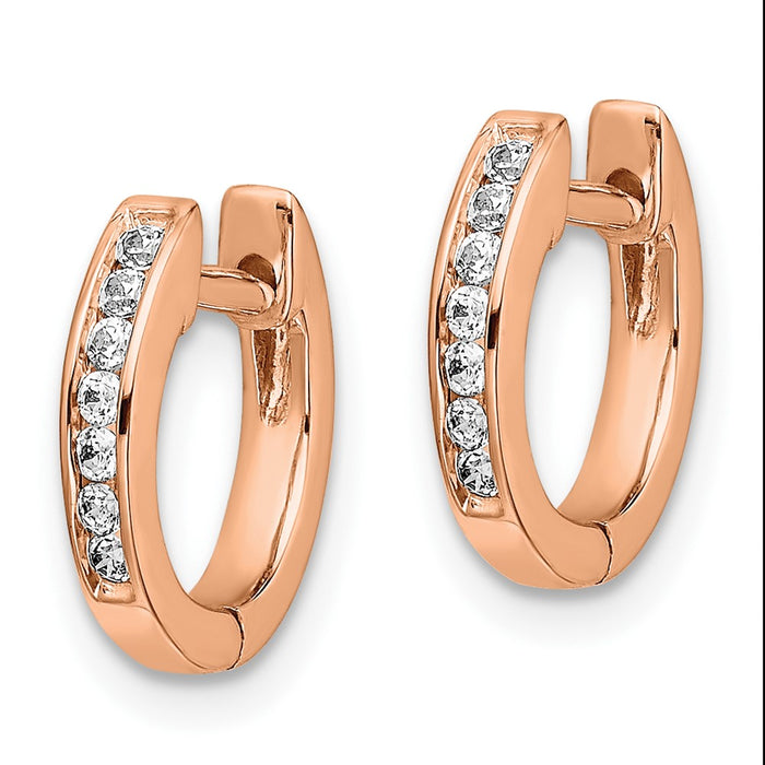 14k Diamond Hinged Hoop Earrings