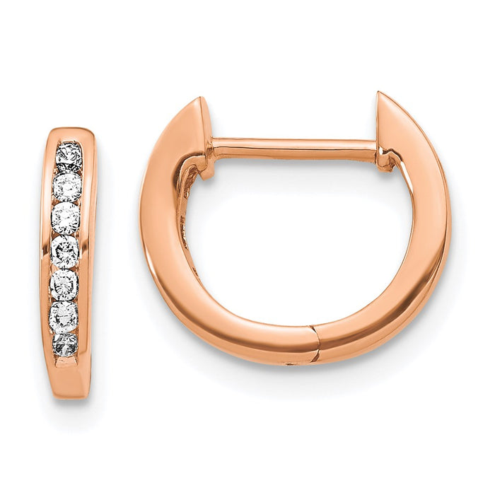 14k Diamond Hinged Hoop Earrings