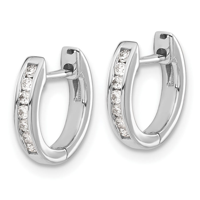 14k Diamond Hinged Hoop Earrings