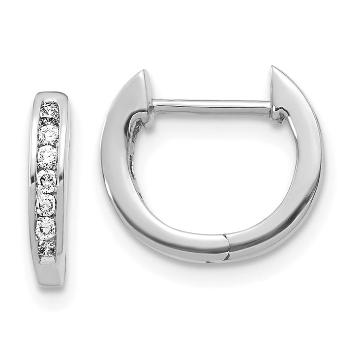 14k Diamond Hinged Hoop Earrings