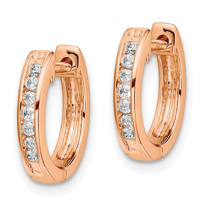 14k Diamond Hinged Hoop Earrings