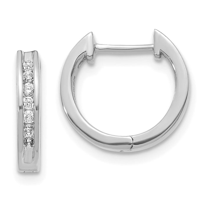 14k Diamond Hinged Hoop Earrings