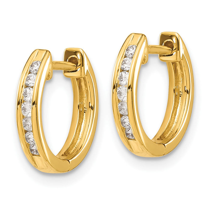 14k Diamond Hinged Hoop Earrings