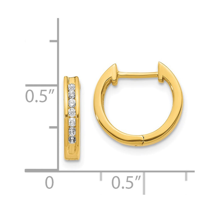 14k Diamond Hinged Hoop Earrings