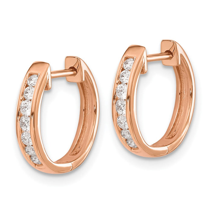 14k Diamond Hinged Hoop Earrings