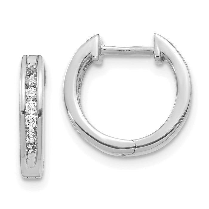 14k Diamond Hinged Hoop Earrings