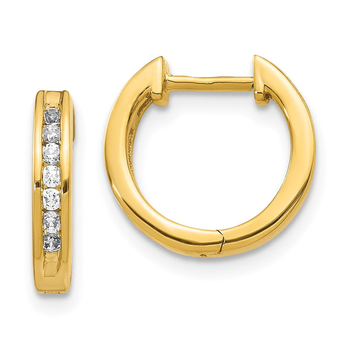 14k Diamond Hinged Hoop Earrings