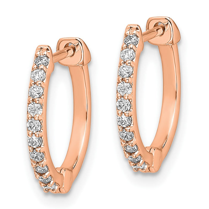 14k Diamond Hinged Hoop Earrings