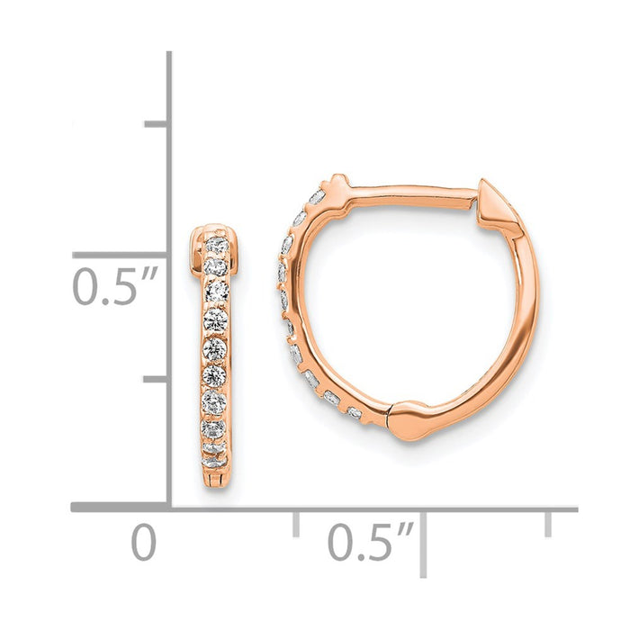 14k Diamond Hinged Hoop Earrings