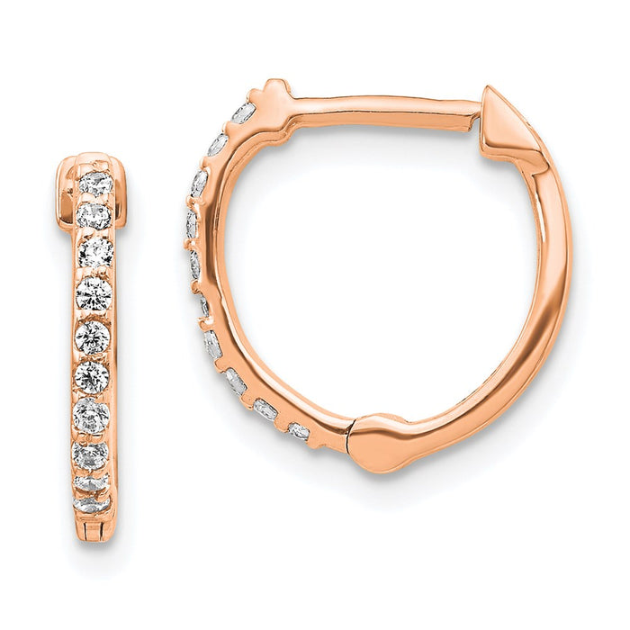 14k Diamond Hinged Hoop Earrings