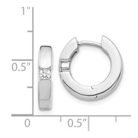 Thumbnail for 14k White Gold AA Diamond Hinged Hoop Earrings