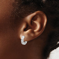 Thumbnail for 14k White Gold Diamond Complete Hinged Hoop Earrings