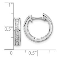 Thumbnail for 14k White Gold Diamond Complete Hinged Hoop Earrings