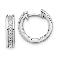 Thumbnail for 14k White Gold Diamond Complete Hinged Hoop Earrings