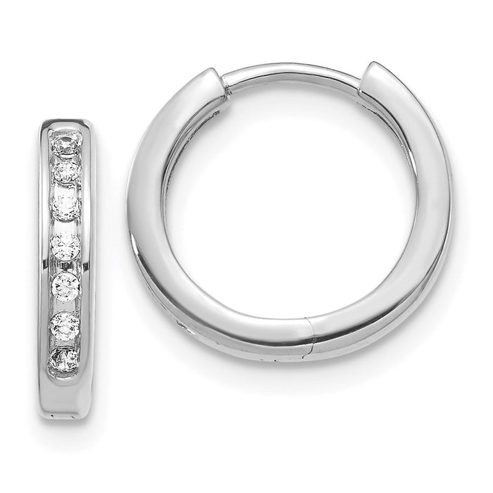 14k Diamond Hinged Hoop Earrings