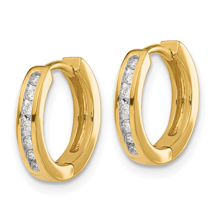 14k Diamond Hinged Hoop Earrings