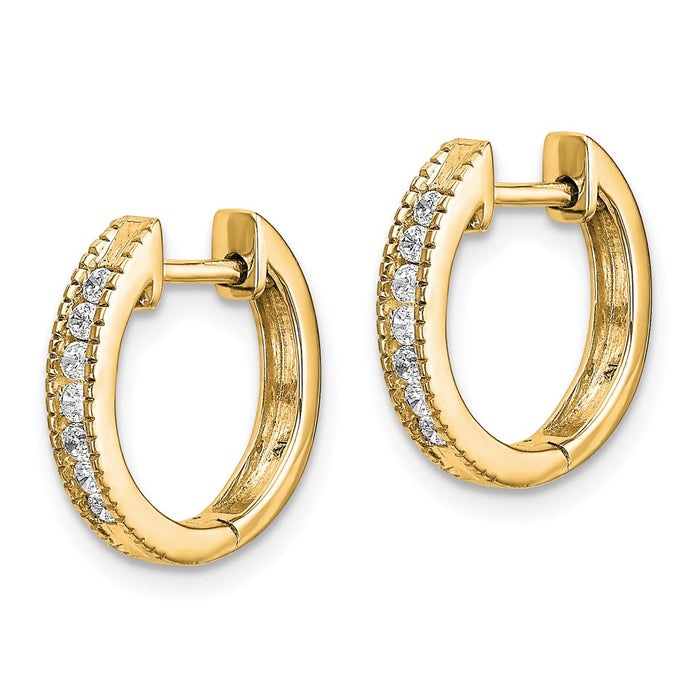 14k Diamond Hinged Hoop Earrings