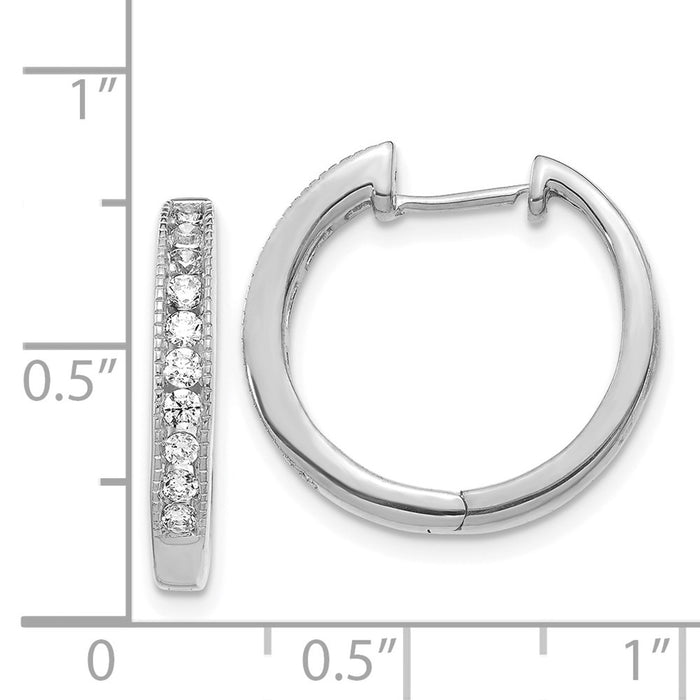 14k Diamond Hinged Hoop Earrings