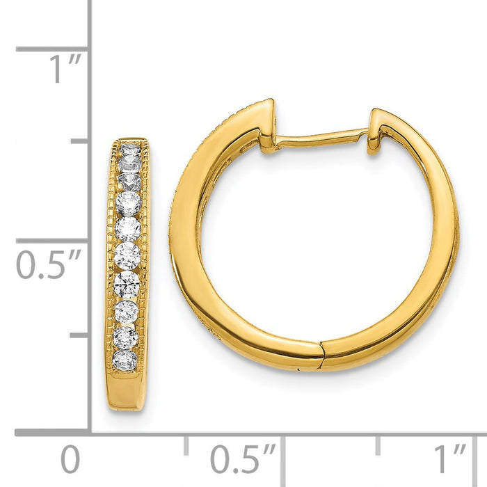 14k Diamond Hinged Hoop Earrings