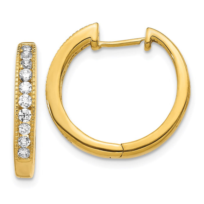 14k Diamond Hinged Hoop Earrings