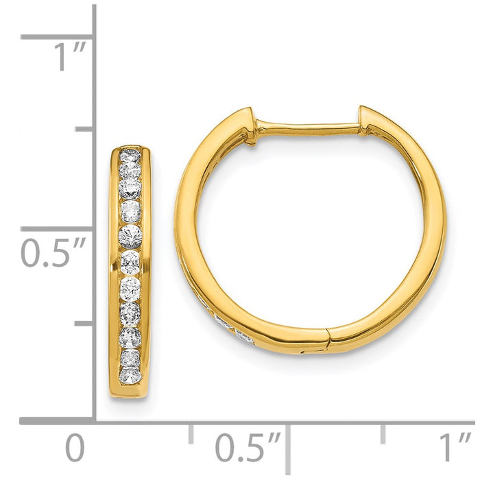 14k Diamond Hinged Hoop Earrings