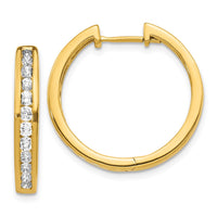 Thumbnail for 14k Diamond Hinged Hoop Earrings