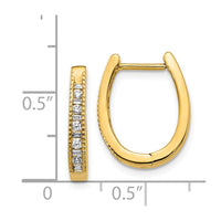 Thumbnail for 14k Diamond Oval Hinged Hoop Earrings