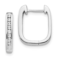 Thumbnail for 14k White Gold Diamond Complete Hinged Hoop Earrings