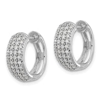 Thumbnail for 14k White Gold Diamond Hinged Hoop Earrings