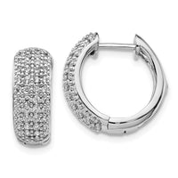 Thumbnail for 14k White Gold Diamond Hinged Hoop Earrings