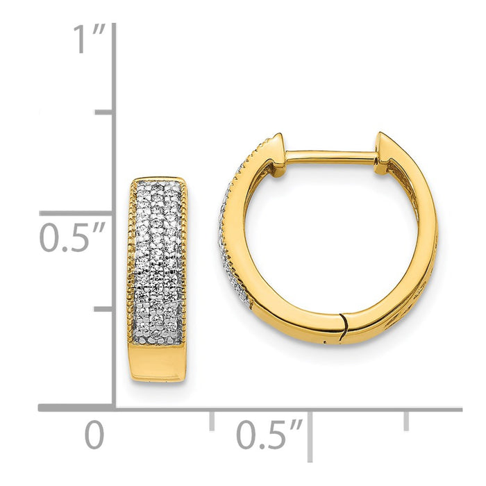 14k Diamond Hinged Hoop Earrings