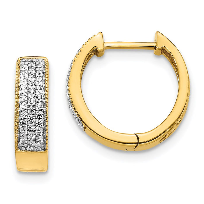 14k Diamond Hinged Hoop Earrings