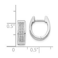 Thumbnail for 14k White Gold Diamond Small Hinged Oval Hoop Earrings