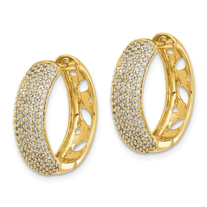 14k Diamond Hinged Hoop Earrings