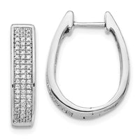 Thumbnail for 14k White Gold Diamond Large Hinged Oval Hoop Earrings