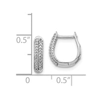 Thumbnail for 14k White Gold Polished Diamond Hinged Hoop Earrings