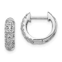 Thumbnail for 14k White Gold Diamond Hinged Hoop Earrings