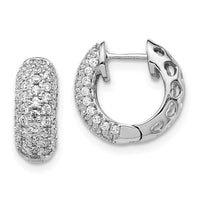 Thumbnail for 14k White Gold Diamond Hinged Hoop Earrings