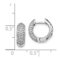 Thumbnail for 14k White Gold Diamond Hinged Hoop Earrings