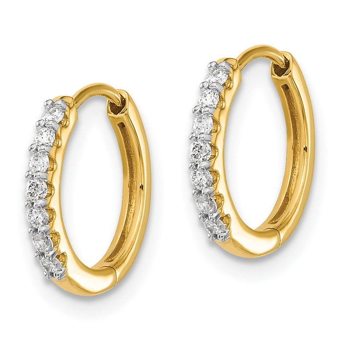 14k Diamond Hinged Hoop Earrings