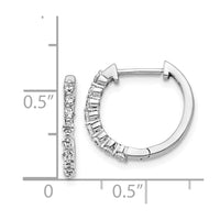 Thumbnail for 14k White Gold Diamond Hinged Hoop Earrings