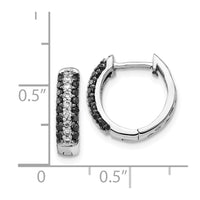 Thumbnail for 14k White Gold White and Blue Diamond Hinged Hoop Earrings