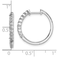 Thumbnail for 14k White Gold Polished Diamond Hinged Hoop Earrings
